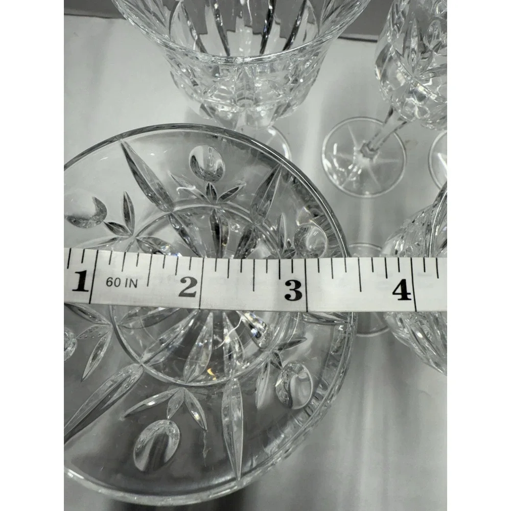 Block Crystal Tulip Garden Set of 8 Vintage Cut 24% Lead Crystal Goblets